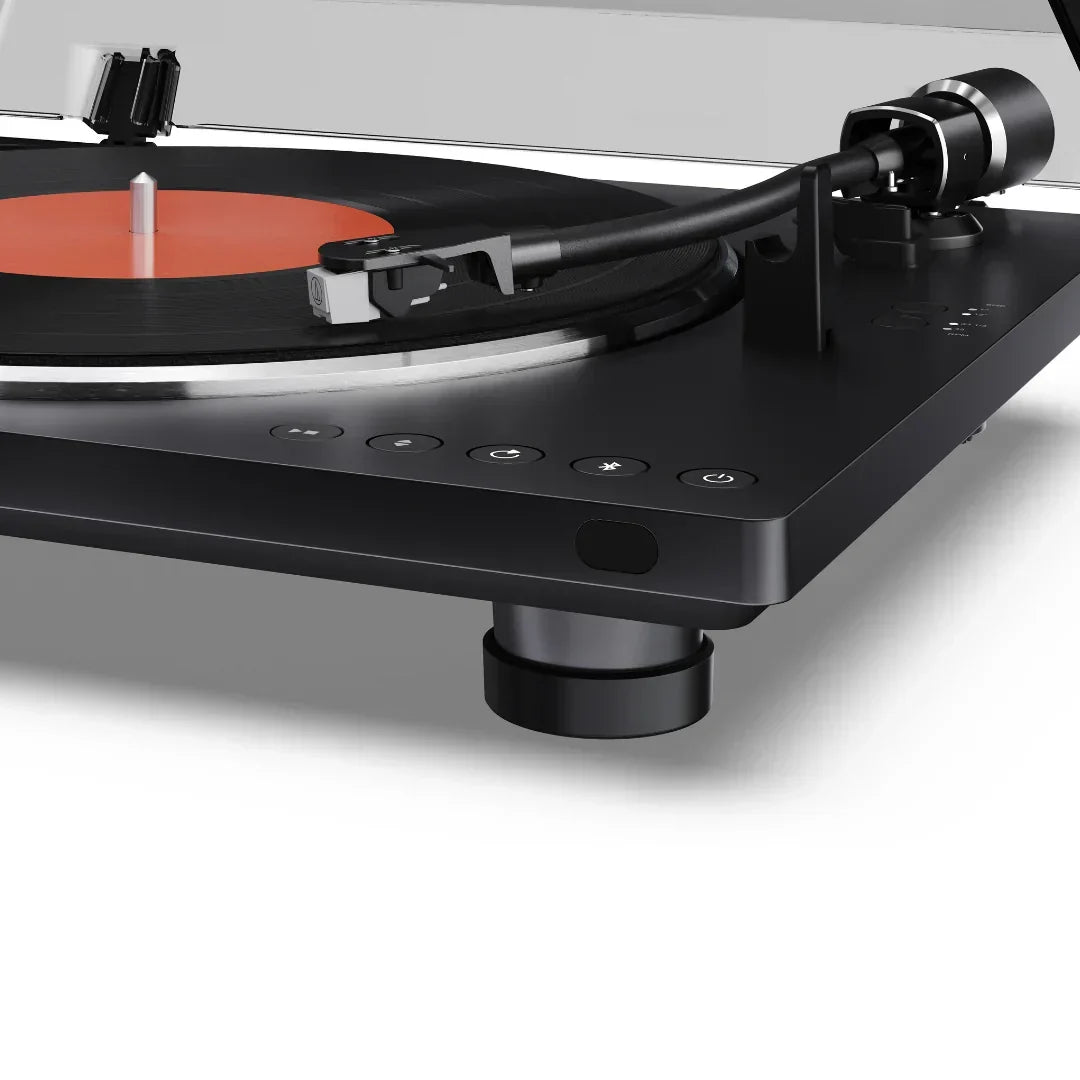 Sharp RP-TT100 Fully Automatic Bluetooth Turntable with CP-SS30 BK Active Bookshelf Speakers Pair - Black