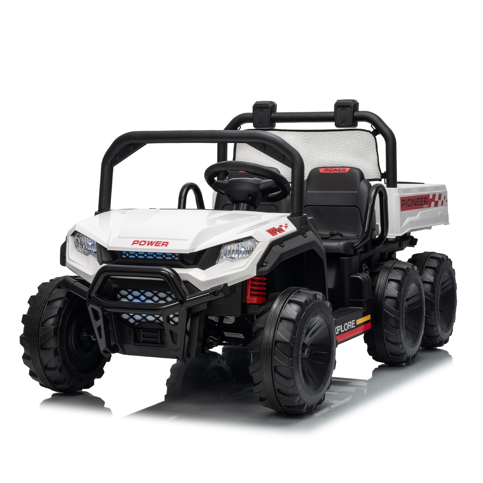 Garvee 24V 4WD Electric Ride on Dump Truck for Kids, 2 Seater with Remote Control, Dump Bed, 3 Speed Modes, Music Player, All-Terrain Off-Road Vehicle Toy for Boys & Girls