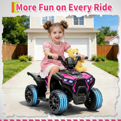 Garvee 6V Battery Powered Kids ATV Car with Lights, Music, 3.5mph Speed, 4 Wheeler, All-Terrain Tires, Safe Ride for Toddlers