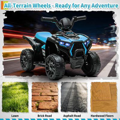 Garvee 6V Battery Powered Kids ATV Car with Lights, Music, 3.5mph Speed, Durable All-Terrain Tires, Safe Ride for Toddlers Ages 3-6, Outdoor Fun