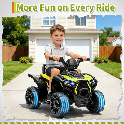 Garvee 6V Battery Powered Kids ATV Car with Lights and Music, 3.5mph Speed, Durable All-Terrain Tires, Safe Plastic Build, Toddler Ride-On Toy for Ages 3-6