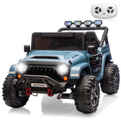 Garvee 24V 2-Seater Electric Ride On Truck for Kids – Remote Control – 4-Wheel Suspension – 3 Speeds – LED Lights – Wireless Audio & MP3 Player – Standard Test Method/CPSIA Certified – Light Blue