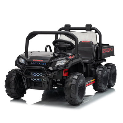 Garvee 24V 4WD Electric Ride on Dump Truck for Kids, 2 Seater with Remote Control, Dump Bed, 3 Speed Modes, Music Player, All-Terrain Off-Road Vehicle Toy for Boys & Girls