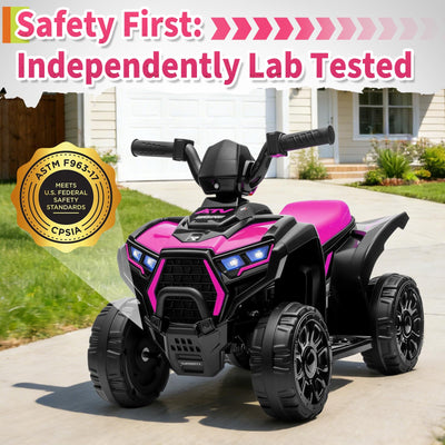 Garvee 6V Battery Powered Kids ATV Car with Lights, Music, 3.5mph Speed, 4 Wheeler, All-Terrain Tires, Safe Ride for Toddlers