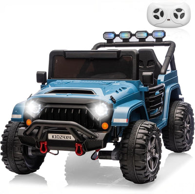 Garvee 24V Electric Ride On Truck for Big Kids – 2 Seater – Parental Remote Control – 3 Speeds – 4-Wheel Suspension – LED Lights – Wireless Audio/MP3 Player – Standard Test Method/CPSIA Certified – Navy Blue