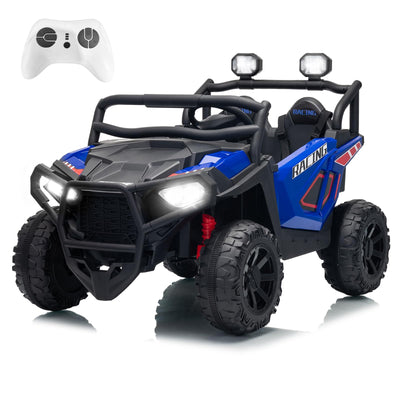 Garvee 24V 2-Seater Electric UTV Ride-On Truck for Kids Ages 2-8 – Battery Powered, Remote Control, 4-Wheel Suspension, Gradual Power-Up, 3 Speeds, LED Lights, Wireless – Blue