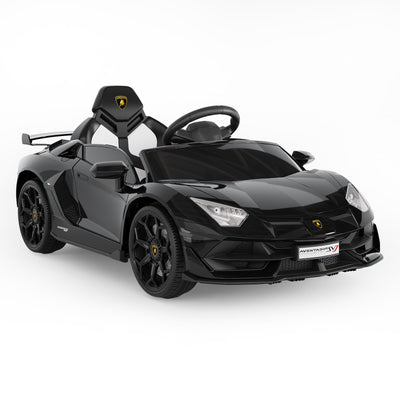 Garvee Licensed Lamborghini 12V Electric Ride-On Car for Kids – Battery Powered Sports Vehicle with Remote Control, 2 Speeds, MP3 Player, LED Headlights, Spring Suspension, Music System – For Ages 3-8 – Black
