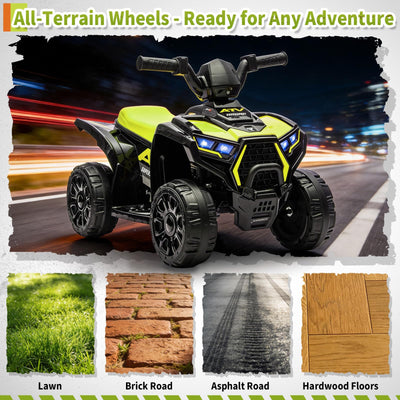 Garvee 6V Battery Powered Kids ATV Car with Lights and Music, 3.5mph Speed, Durable All-Terrain Tires, Safe Plastic Build, Toddler Ride-On Toy for Ages 3-6