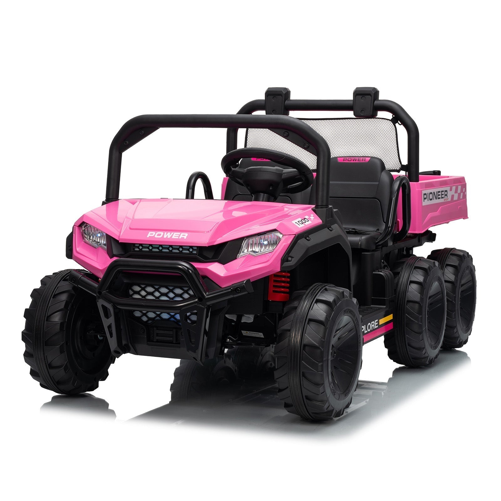 Garvee 24V 4WD Electric Ride on Dump Truck for Kids, 2 Seater with Remote Control, Dump Bed, 3 Speed Modes, Music Player, All-Terrain Off-Road Vehicle Toy for Boys & Girls