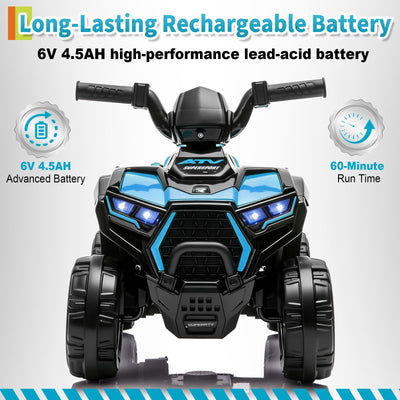 Garvee 6V Battery Powered Kids ATV Car with Lights, Music, 3.5mph Speed, Durable All-Terrain Tires, Safe Ride for Toddlers Ages 3-6, Outdoor Fun