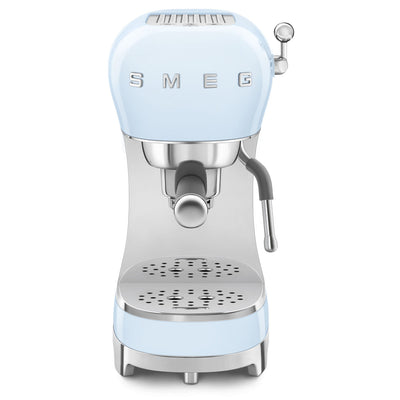 Smeg ECF02PBUK 50s Retro Style Espresso Coffee Machine with Steam Wand Pastel Blue