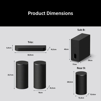 Sony BRAVIA Theatre Trio + SR (HT-A8KIT) Dolby Atmos / DTS:X 5.1.4 Home Cinema System