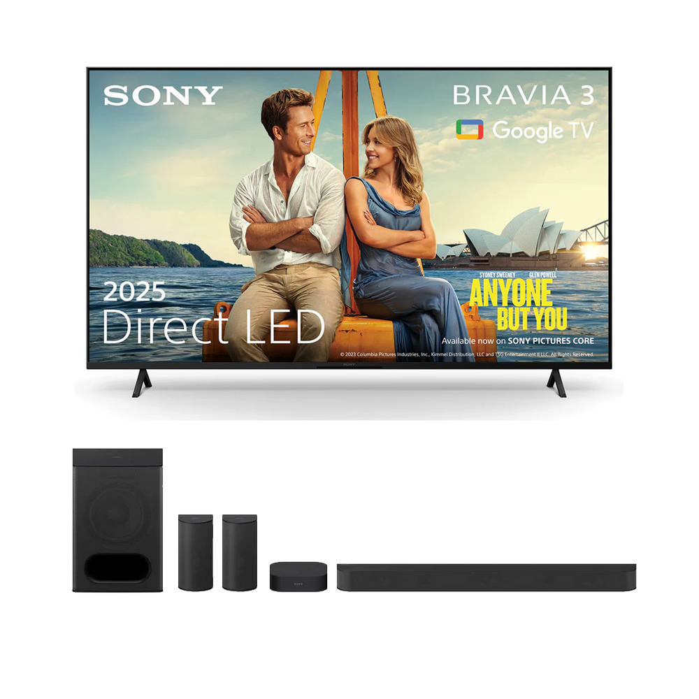 Sony K50S38B 50 Inch Bravia 3 LED 4K UHD HDR Smart TV and Sony HTS60 5.1ch BRAVIA Theatre System 6 Dolby Atmos Home Theatre System 1000W Bundle