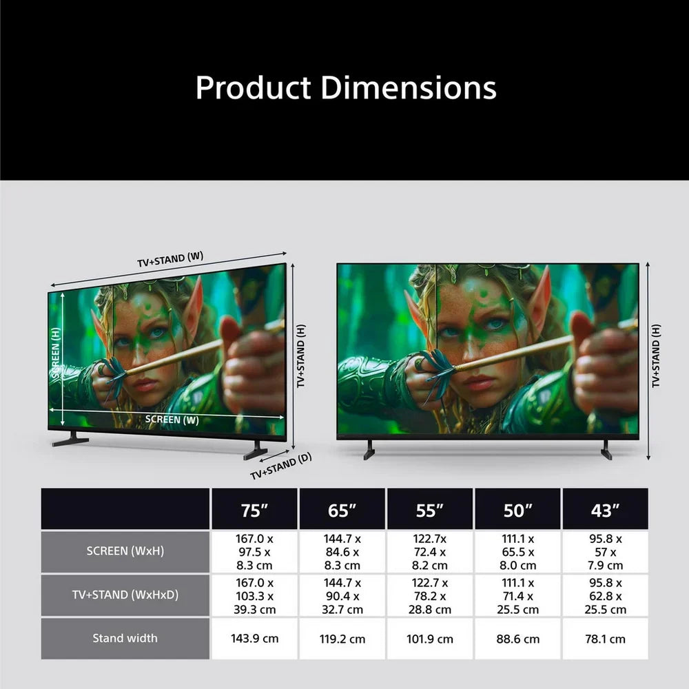 Sony K75S25M2PB 75 Inch BRAVIA 2 II Direct LED 4K Ultra HD HDR Smart Google TV 2026