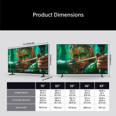 Sony K75S25M2PB 75 Inch BRAVIA 2 II Direct LED 4K Ultra HD HDR Smart Google TV 2026