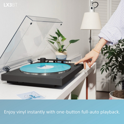 Sony PS-LX3BT Wireless Bluetooth Turntable with Audio Technica ATHM50xBT2 Wireless Over-Ear Headphones