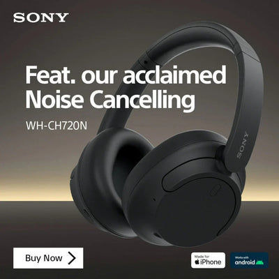 Sony PS-LX3BT Wireless Bluetooth Turntable with WH-CH720N Wireless Noise Cancelling Headphones - Black