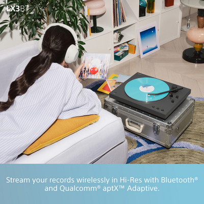 Sony PSLX3BT.CEK Belt Drive Wireless Bluetooth Turntable with Auto Playback Dark Grey