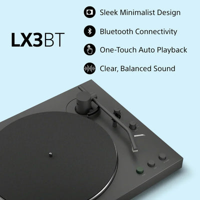 Sony PSLX3BT Fully Automatic Bluetooth Turntable With Klipsch R-40PM Powerd Bluetooth Speakers Pair Hi-Fi Package