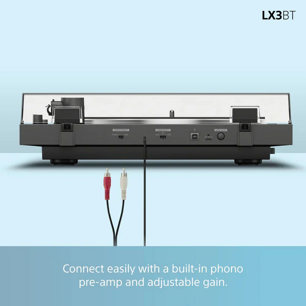 Sony PSLX3BT Fully Automatic Bluetooth Turntable With Kanto ORA4 Powerd Bluetooth Speakers Pair Hi-Fi Package
