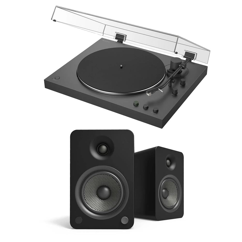Sony PSLX3BT Fully Automatic Bluetooth Turntable With Kanto YU6 Powerd Bluetooth Speakers Pair Hi-Fi Package