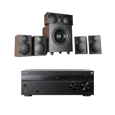 Sony TA-AN1000 7.2 Ch 8K Dolby Atmos AV Amplifier with Wharfedale DX3 HCP 5.1 Walnut Speaker Package