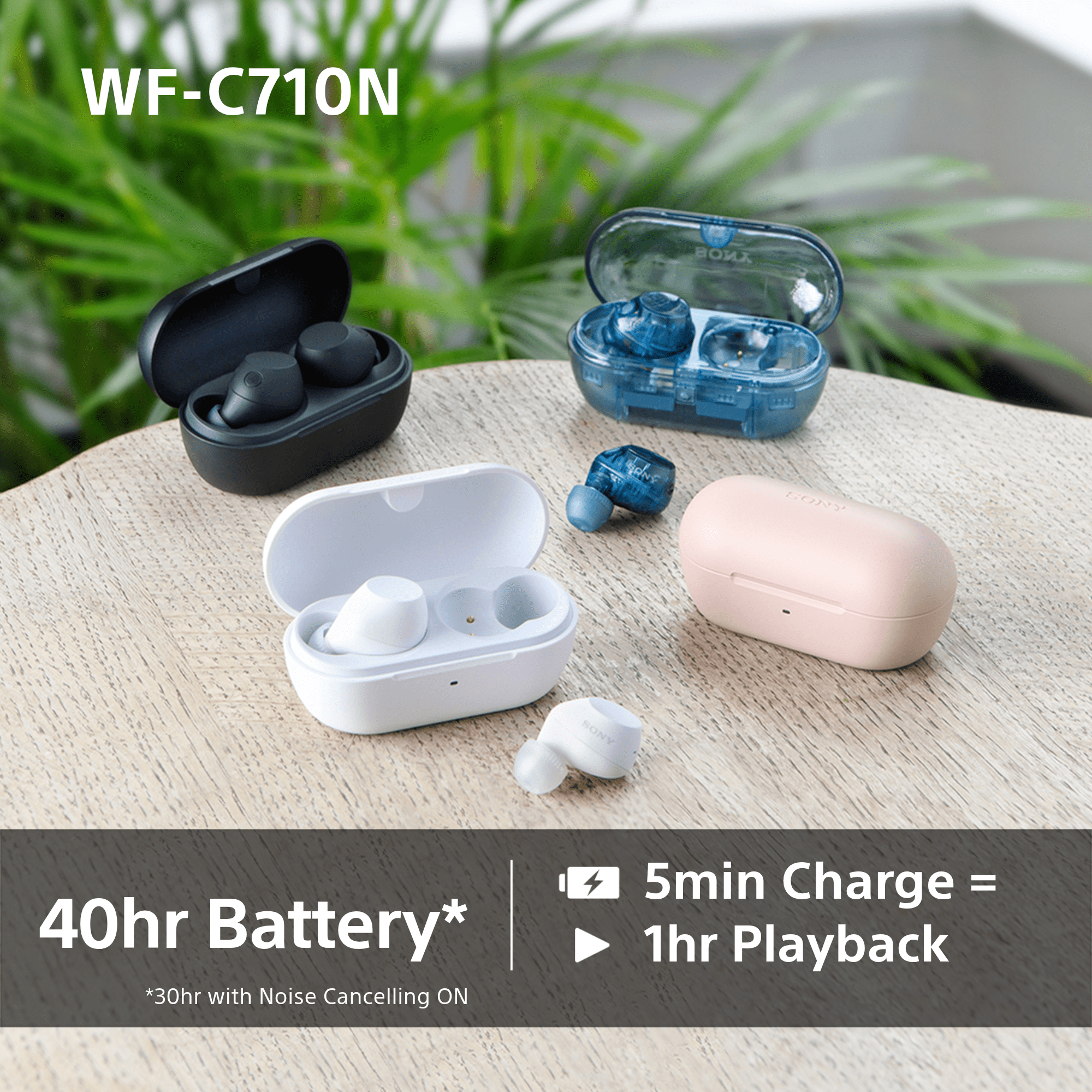 Sony WFC-710N Wireless Noise Cancelling Bluetooth Earbuds Black