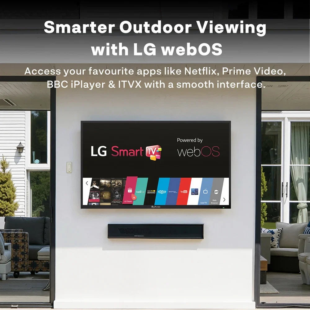 Sylvox OT65B1K4GC 65 Inch 4K Ultra HD LED Partial Sun Outdoor Smart TV