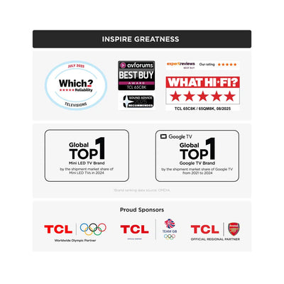 TCL 65C8K-UK 65 Inch C8K 4K Ultra HD HDR Premium QD-Mini LED Smart TV