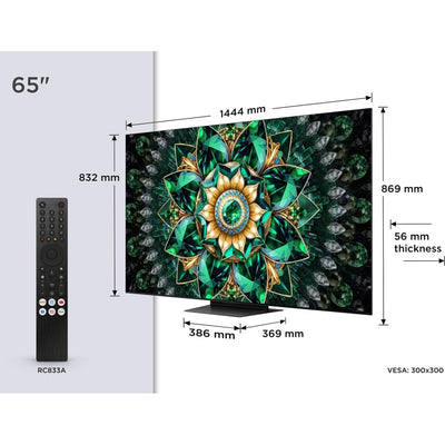 TCL 65Q7C-UK 65 Inch Q7C 4K Ultra HD HDR QD-Mini LED Smart Google TV