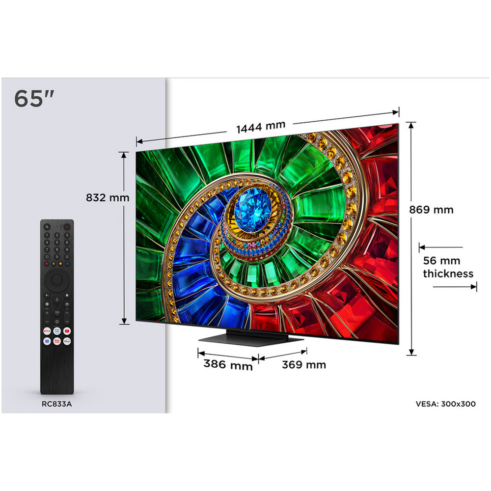 TCL 65RM7L-UK 65 Inch RM7L 4K Ultra HD HDR RGB Mini LED Smart Google TV 2026