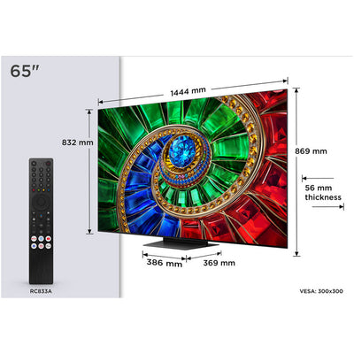 TCL 65RM7L-UK 65 Inch RM7L 4K Ultra HD HDR RGB Mini LED Smart Google TV 2026