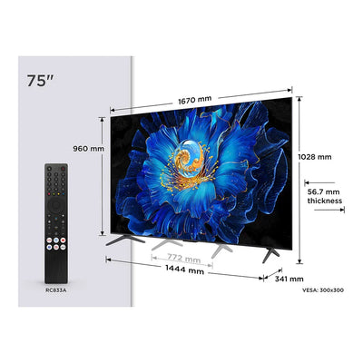 TCL 75C6KS-UK 75 Inch C6KS Premium 4K Ultra HD HDR QD-Mini LED Smart TV