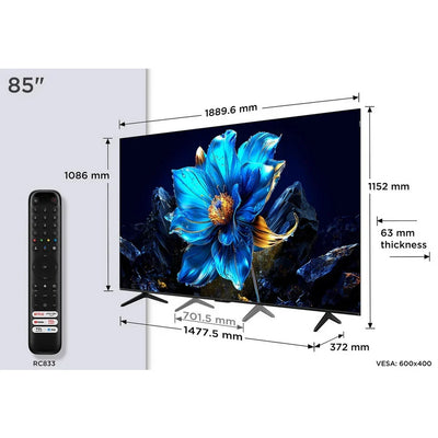 TCL 85P7K-UK 85 Inch P7K 4K QLED Ultra HD HDR Direct LED Smart Google TV