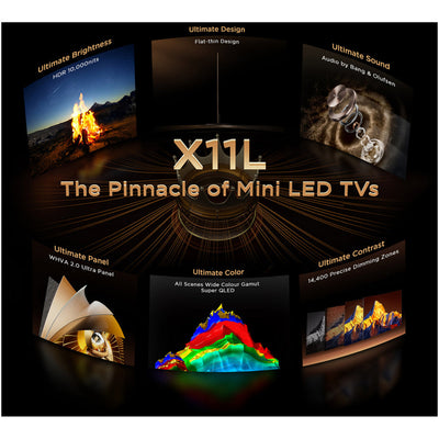 TCL 85X11L-UK 85 Inch X11L 4K Ultra HD HDR SQD-Mini LED Smart Google TV 2026