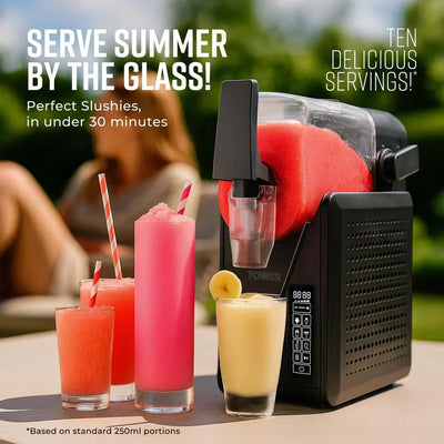 Tower T19058 Slushie Fusion 2.6 Litre 5-in-1 Frozen Drinks Maker - Black