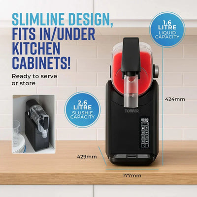 Tower T19058 Slushie Fusion 2.6 Litre 5-in-1 Frozen Drinks Maker - Black