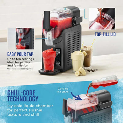 Tower T19058 Slushie Fusion 2.6 Litre 5-in-1 Frozen Drinks Maker - Black