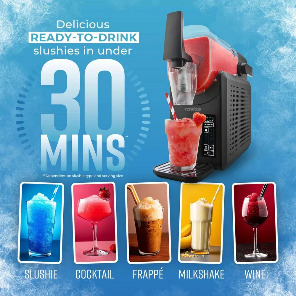 Tower T19058 Slushie Fusion 2.6 Litre 5-in-1 Frozen Drinks Maker - Black