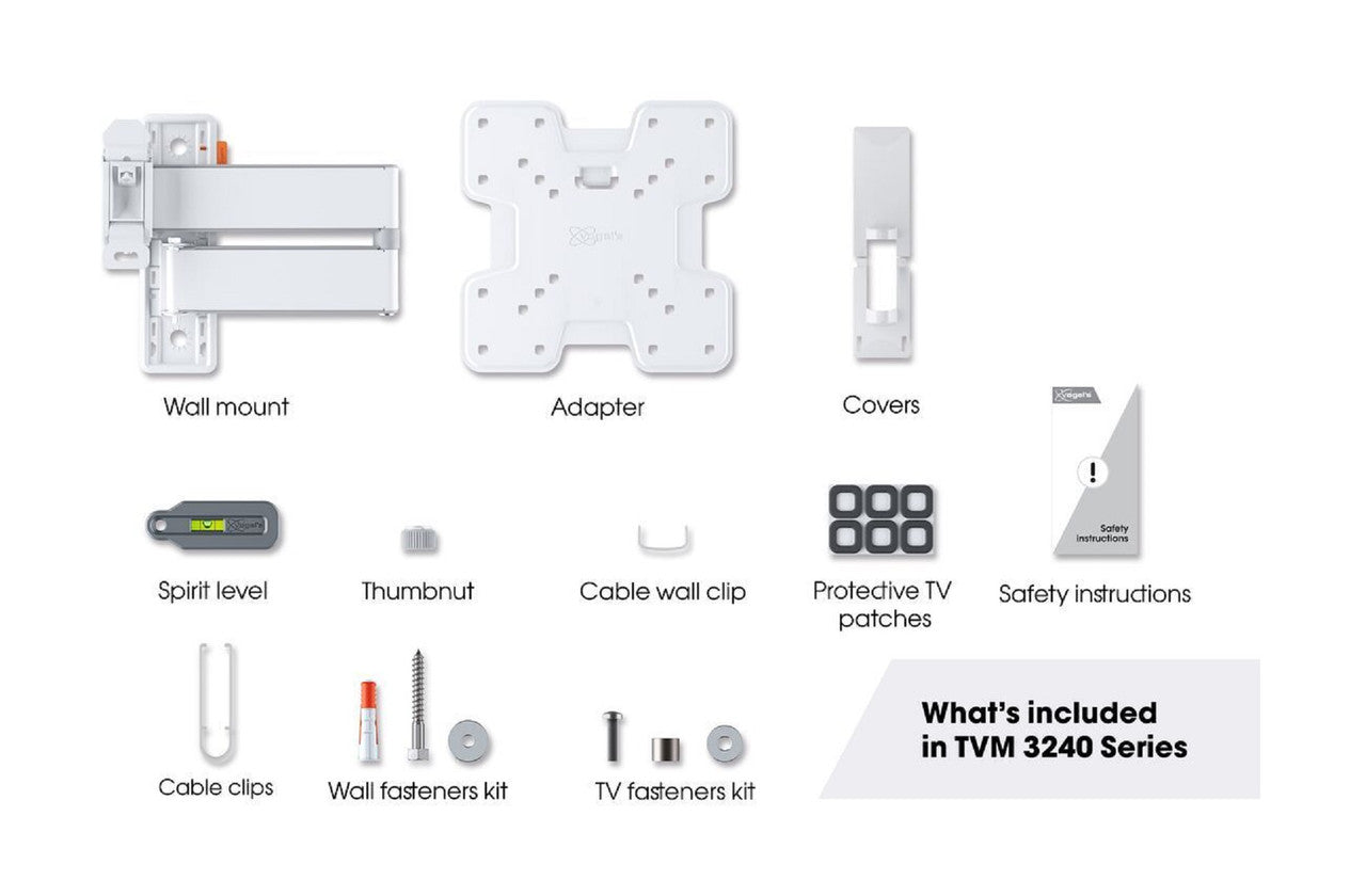 Vogels Comfort TVM 3245 Full-Motion TV Wall Mount for TVs 19 - 43 inches White - Ex-Display Clearance