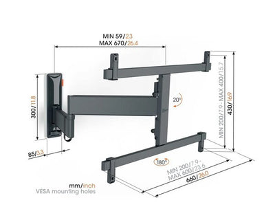 Vogels Comfort TVM 3665 Full-Motion TV Wall Mount Ideal for OLED TVs from 40 to 77 inches