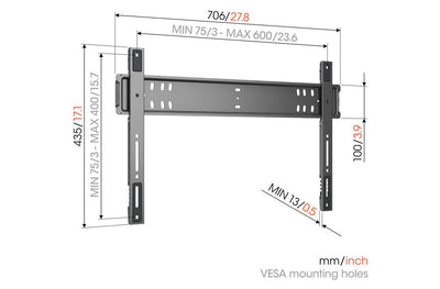 Vogels Elite TVM 5705 Ultra Thin Fixed TV Bracket for 40 - 110 Inch TVs