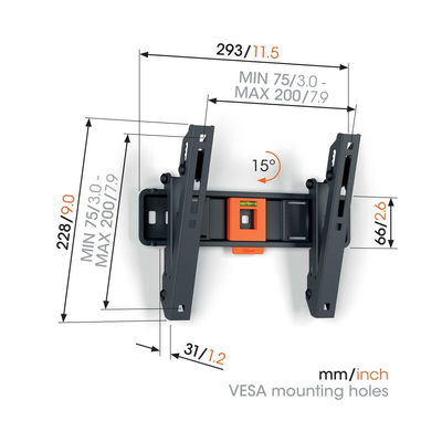 Vogels Quick TVM 1215 Tilting TV Wall Mount for TVs from 19 to 43 inches