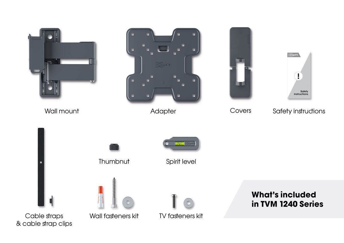Vogels Quick TVM 1245 Full-Motion TV Wall Mount for TVs from 19 to 43 inches