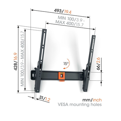 Vogels Quick TVM 1415 Tilting TV Wall Mount for TVs from 32 to 65 inches