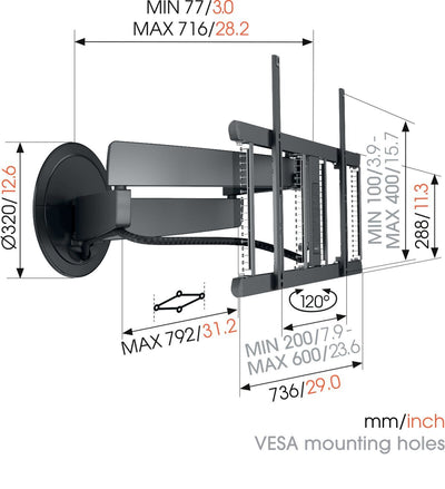 Vogels TVM 7655 Full-Motion TV Wall Mount Black