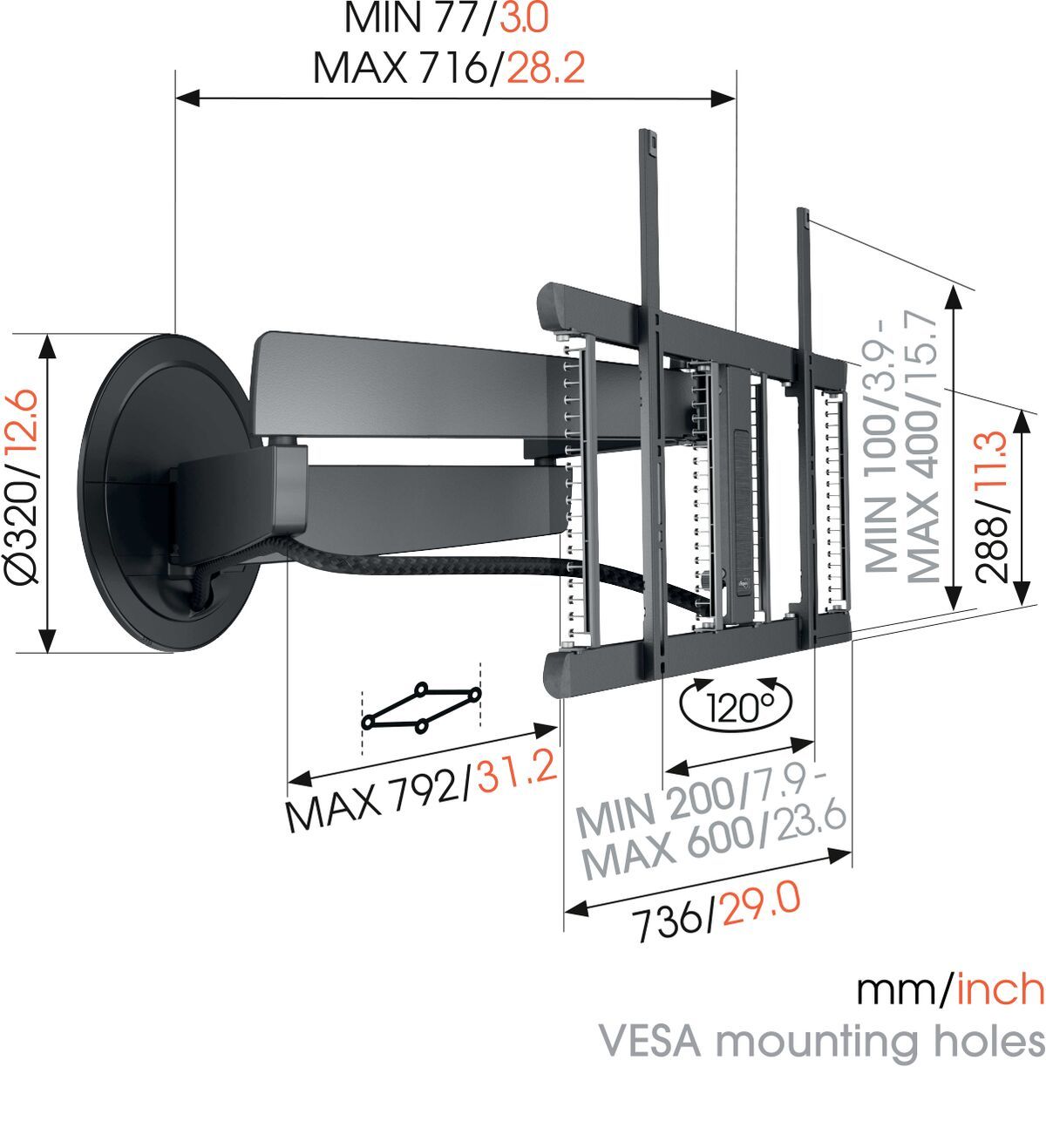 Vogels TVM 7675 PRO Motorized TV Wall Mount
