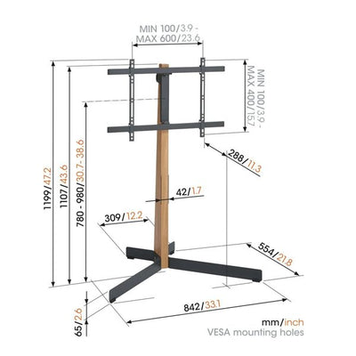 Vogels TVS 3695 TV Floor Stand for TVs up to 77inches black
