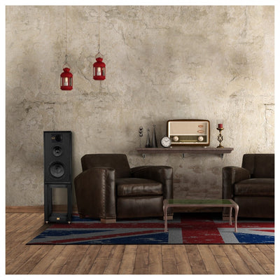Wharfedale Linton Heritage Standmount Speakers with Matching Stands - Black Oak