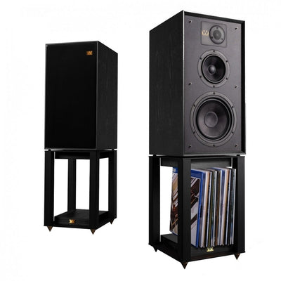 Wharfedale Linton Heritage Standmount Speakers with Matching Stands - Black Oak